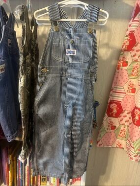 SMITH Kids' Blue Stripe Overalls 2t vintage